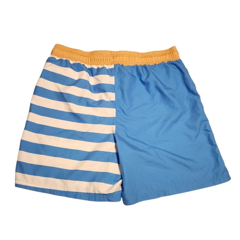 Modelo Swim Trunks Drawstring Lined Lt. Blue White Stripe Size L Mexican Beer